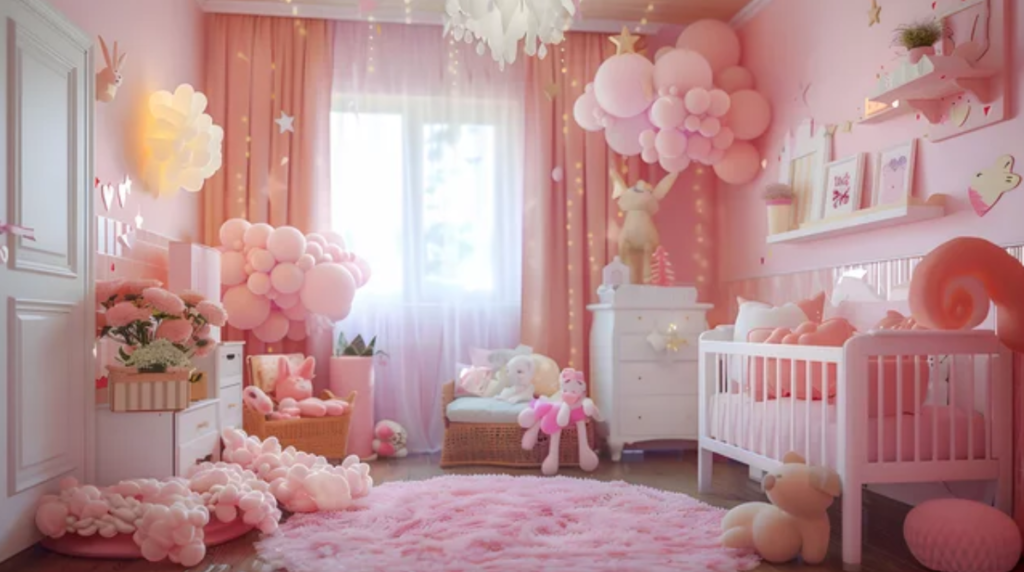 Princess-style baby girl nursery