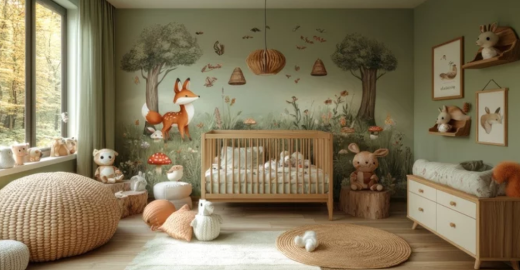 nature and woodland baby nursery