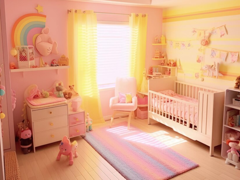 Soft Pastels baby nursery room.